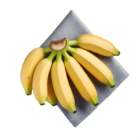 AI generated Top view of ripe baby bananas isolated on transparent background png