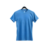 AI generated T shirt with blue color isolated on transparent background png