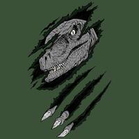 Velociraptor graphic illustration for T-shirt vector