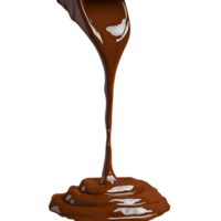 AI generated A stream of melted chocolate isolated on transparent background png