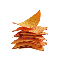 ai gegenereerd stack van Chili tortilla chips geïsoleerd Aan transparant achtergrond png