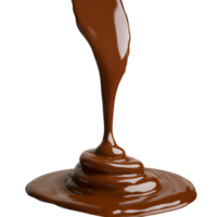 AI generated A stream of melted chocolate isolated on transparent background png