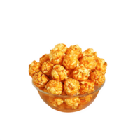 AI generated Caramel puff corn popcorn isolated on transparent background png