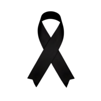 AI generated Black ribbon viewed from the top isolated on transparent background png