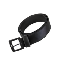 AI generated Black mens belt gentlemens fashion item made of leather isolated on transparent background png