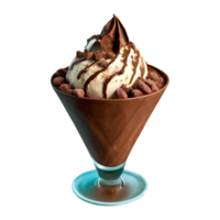 ai generado delicioso chocolate helado con frutas y nueces aislado en transparente antecedentes png