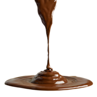 AI generated A stream of melted chocolate isolated on transparent background png