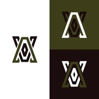 AV modern abstract vector logo monogram, logotype element for template in brown color and background