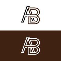 Letter AB vector logo design, logo in line style modern design template in brown background