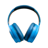 AI generated 3d blue headphones isolated on transparent background png