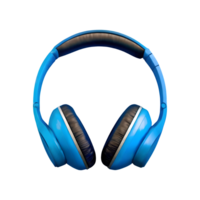 AI generated 3d blue headphones isolated on transparent background png