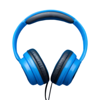 AI generated 3d blue headphones isolated on transparent background png