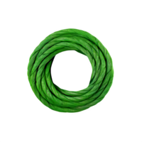 AI generated A plastic rope of green color is coiled and placed isolated on transparent background png