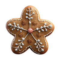 ai generado 3d pan de jengibre hombre alegre Navidad Galleta png