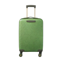 AI generated Large green suitcase with wheels and handle isolated on transparent background png