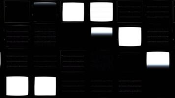 A Luma Matte of Retro TV monitor Screens in a static glitch white noise state video