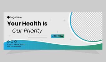 Health care web banner template vector