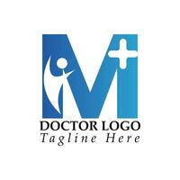 médico logo diseño vector