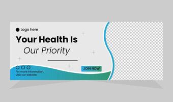 Health care web banner template vector