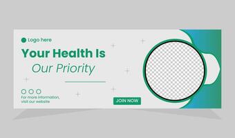 Health care web banner template vector