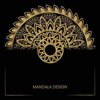 golden mandala design vector
