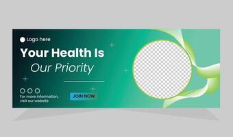 Health care web banner template vector