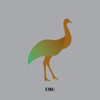 emu bird logo with minimalistic design vector