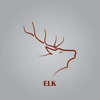 Elk logo design with horn vector