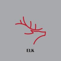 Elk logo design with horn vector