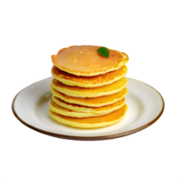 AI generated Fresh cornmeal pancakes stack isolated on transparent background png