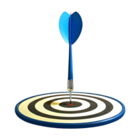 AI generated 3d dart hitting on target at the center business isolated on transparent background png