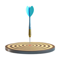 AI generated 3d dart hitting on target at the center business isolated on transparent background png