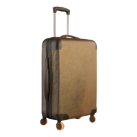 AI generated Large suitcase with wheels and handle isolated on transparent background png