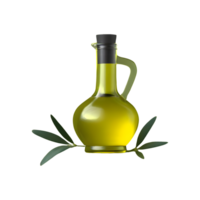 ai generiert Olive Öl Flasche isoliert auf transparent Hintergrund png