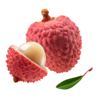 AI generated Lychee isolated fruits on transparent background png