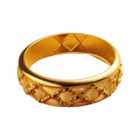 AI generated Beautiful designed gold bracelet isolated on transparent background png