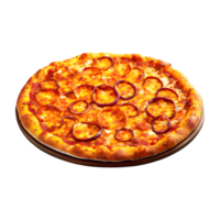 AI generated Delicious potato onion caramelized pizza isolated on transparent background png