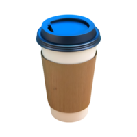 AI generated 3d paper coffee cup isolated on transparent background png