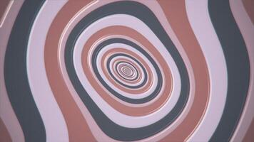 Colorful retro 1970s warped circles pattern background with gently moving trippy circles in warm vintage color tones. This simple motion background animation is full HD and a seamless loop. video