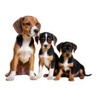 ai generado beagle perrito y miniatura pinscher en frente de transparente antecedentes aislado png