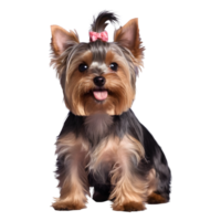 AI generated Yorkshire terrier s young breed on transparent background isolated png