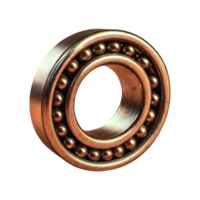 AI generated Ball bearing made of bronze with threads on the outside isolated on transparent background png