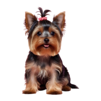 AI generated Yorkshire terrier s young breed on transparent background isolated png