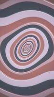 Vertical video - retro 1970s warped circles pattern background with gently moving trippy circles in warm vintage color tones. This simple motion background animation is full HD and a seamless loop.