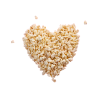 AI generated Heart shaped popcorn on a transparent background isolated png