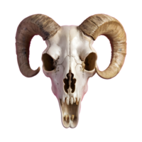 AI generated Transparent background with a horned sheep skull head isolated png