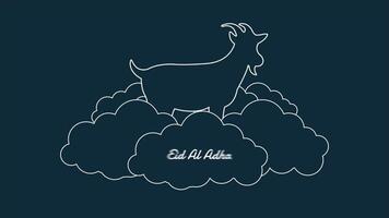 eid al Adha linje konst stil animering video