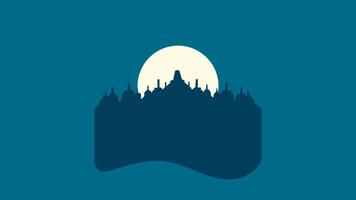 glücklich vesak Tag mit Borobudur eben Illustration Bewegung Grafik video