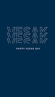Happy Vesak Day Line Art Style Text Effect Vertical video