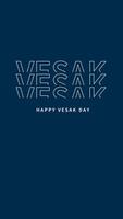 Happy Vesak Day Line Art Style Text Effect Vertical video